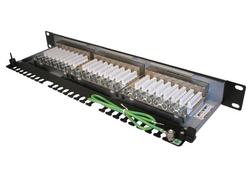 Patch panel Solarix SX24-6-STP-BK STP cat6 24p. 1U