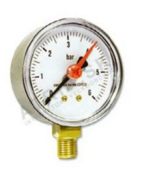Manometer axiálny - spodné napojenie  1/4"M; D50; 0-10bar