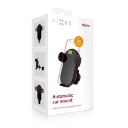 Držiak FIXED Matic automatický s rýchlym bezdrôtovým nabíjaním, 15W, čierny