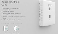 WiFi router TP-Link EAP115-Wall AP, 1x LAN, 2,4GHz 300Mbps. Omáda SDN