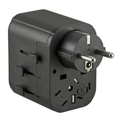Adaptér Jupio Travel Adapter 2x USB-A 1x USB-C 15.5W univerzálny cestovný