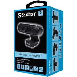 Webkamera Sandberg USB Webcam 1080P HD, čierna