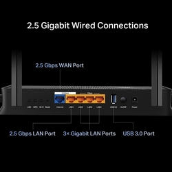 WiFi router TP-Link Archer BE3600 BE3600, WiFi 7, 1x 2,5GWAN, 1x 2.5GLAN, 3x GLAN, USB, 2,4/5/6GHz, EasyMesh