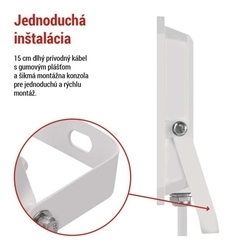 LED reflektor SIMPO, 50 W, biely, IP65, 5000 lm, neutrálna biela