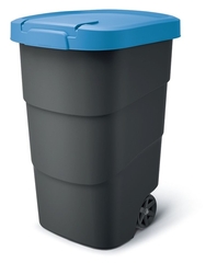 Popolnica Prosperplast Wheeler 110 l antracit s modrým vekom