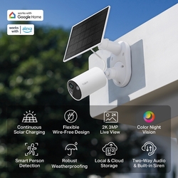 Kamera TP-Link Tapo C410 KIT 3MPx, vonkajšia, IP, WiFi, prísvit, batérie a panel A201