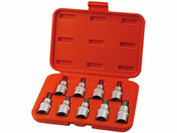 Hlavice nástrčné 1/2", TORX T20-T60, 9-dielna sada