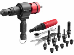Nadstavec s rukoväťou na nitovanie, sada 2ks, nity 2,4-6,4mm, matice M3-M12, pre akumulátorovú skrut