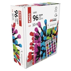 LED vianočná cherry reťaz – guličky, 10 m, RGB, ovládač, programy, časovač