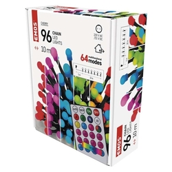 LED vianočná cherry reťaz – guličky, 10 m, RGB, ovládač, programy, časovač