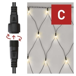 Standard LED spojovacia vianočná reťaz – sieť, 1,5x2 m, vonkajšia, teplá biela