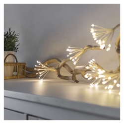LED svetelná reťaz – svietiace trsy, nano, 2,35 m, vnútorná, teplá biela, časovač