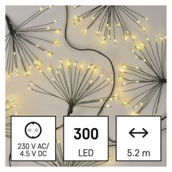 LED svetelná reťaz – svietiace trsy, nano, 5,2 m, vnútorná, teplá biela, časovač
