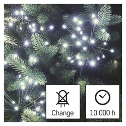 LED svetelná reťaz – svietiace trsy, nano, 5,2 m, vnút., studená biela, časovač