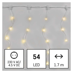 LED vianočná drop reťaz – cencúle, 1,7 m, vonkajšia aj vnútorná, teplá biela, programy