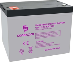Batéria Conexpro GEL-12-75 GEL, 12V/75Ah, T14-M6, Deep Cycle