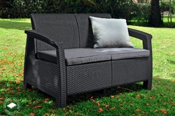 Záhradný nábytok Keter Corfu love seat dvousedačka grafitová