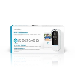 Zvonček Nedis WIFICDP30WT vonkajšia WiFi, HD kamera, batéria, SmartLife