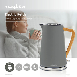Rýchlovarná kanvica Nedis KAWK510EGY Soft-Touch, šedá