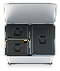 Odpadkový kôš Prosperplast SYSTEMA 1x23l + 2x10l popolavý, 2. akosť