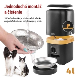 GoSmart dávkovač krmiva Pet Care s kamerou, 4 l, čierny, Wi-Fi