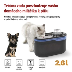 Vodná fontána Pet Care, 2,6 l, sivá