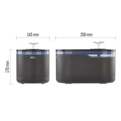 GoSmart vodná fontána Pet Care, 2,6 l, sivá, Wi-Fi