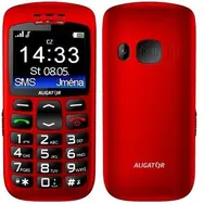 Aligator A670 Senior červená / CZ distribúcia / SOS tlačidlo / stolná nabíjačka
