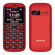 Aligator A720 4G Senior čierno-čevená / 1.8 TFT / SOS tlačidlo / nabíjací stojanček / SOS lokátor / FM rádio