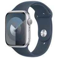Apple Watch Series 9 GPS 45mm Strieborné hliníkové telo - Búrkovo modrý športový remienok S/M / 140-190 mm