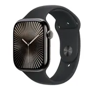 Apple Watch Series 10 GPS+Cellular 42mm Bridlicovo šedé titánové telo - Čierny športový remienok (S/M) / 130-180 mm