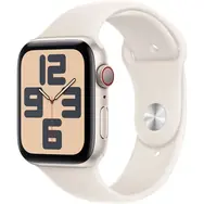 Apple Watch SE (2024) GPS + Cellular 44mm Hviezdne biele hliníkové telo - Hviezdne biely športový remienok M/L / 160-210 mm