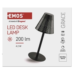 LED stolná lampa GRACE, dobíjacia