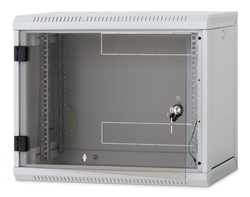 Rack Triton 19" jednodílný 15U/500mm prosklené dveře, odnímatelné bočnice, šedý