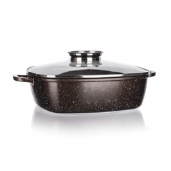 Pekáč Banquet s nepriľnavým povrchom Premium Dark Brown 28 x 28 x 8 cm, s pokrievkou s aróma knobom