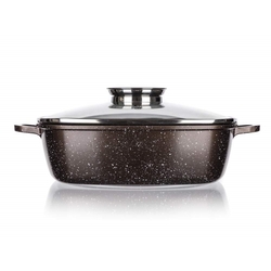 Pekáč Banquet s nepriľnavým povrchom Premium Dark Brown 28 x 28 x 8 cm, s pokrievkou s aróma knobom
