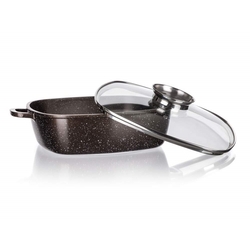 Pekáč Banquet s nepriľnavým povrchom Premium Dark Brown 28 x 28 x 8 cm, s pokrievkou s aróma knobom