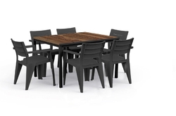 Záhradný stôl Keter Porto 160 walnut black steel