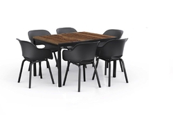 Záhradný stôl Keter Porto 160 walnut black steel