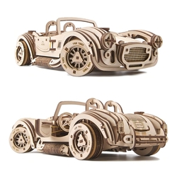 Hračka Ugears 3D drevené mechanické puzzle Driftující závoďák Cobra