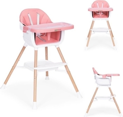 ECOTOYS Jídelní židlička 2v1 Růžová