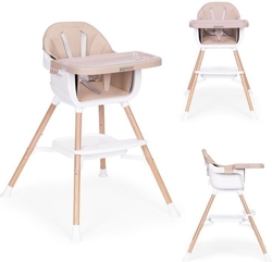 ECOTOYS Jídelní židlička 2v1 Béžová