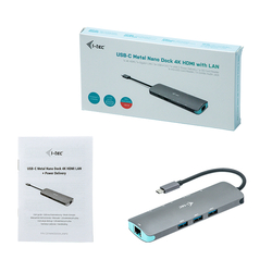Dokovacia stanica i-Tec USB-C Metal Nano 4K HDMI LAN + Power Delivery 100W