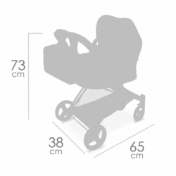 Detský kočík DeCuevas pre bábiky 3 v 1 s batôžkom CITY X 2024 - 73 cm, skladací