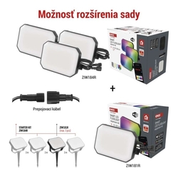 GoSmart vonkajší LED reflektor, štartovacia sada, 3 diely, 14 W, RGBIC stmievateľný, WiFi