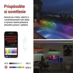 GoSmart Flexibilný LED pásik NEON biely, 3 m, 24 W, RGBIC stmievateľný, WiFi