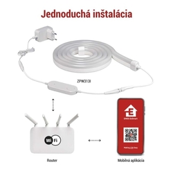 GoSmart Flexibilný LED pásik NEON biely, 3 m, 24 W, RGBIC stmievateľný, WiFi