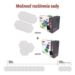 GoSmart LED svietidlo Hexagon, rozširujúca sada, 3 časti, 1,8W, RGBIC stmievateľné, WiFi