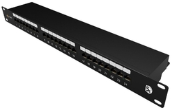 Patch panel Solarix SX24-5E-STP-BK-N 24 x RJ45 CAT5E STP čierny 1U