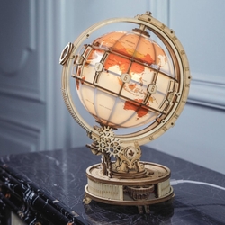 Hračka Robotime 3D drevené mechanické puzzle Svietiaci glóbus